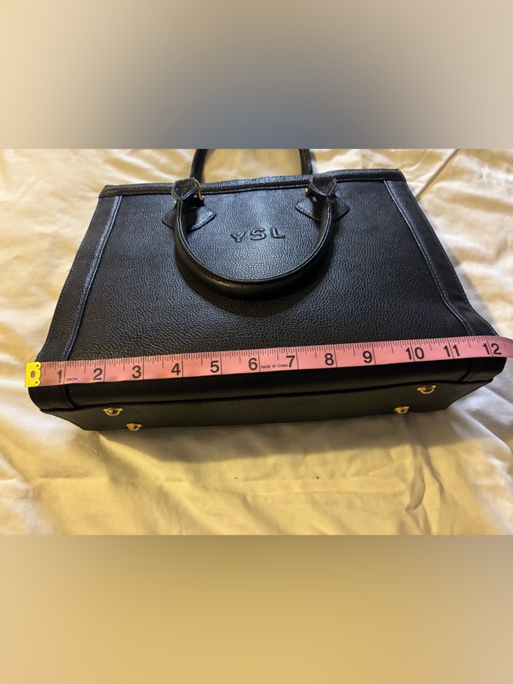 Vintage Yves Saint Laurent Black Leather Tote - Picture 7 of 11